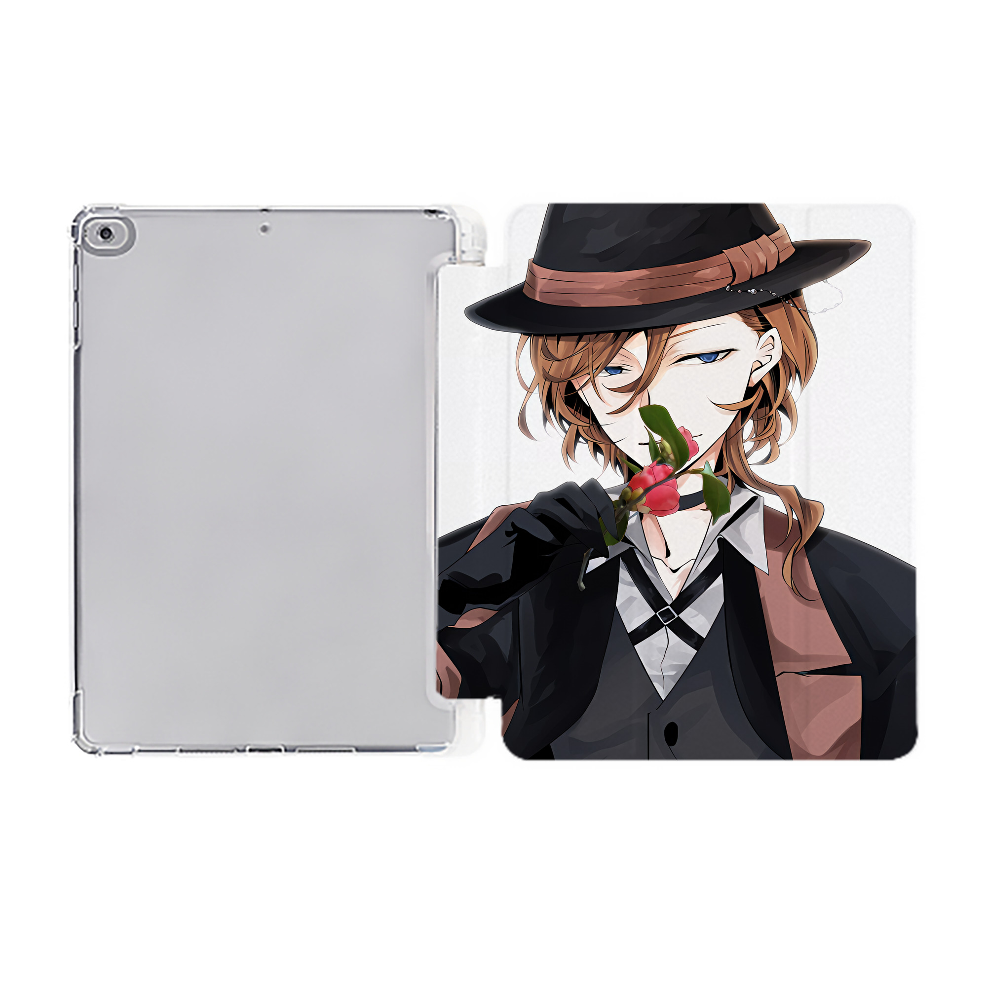 （画像用） 文豪ストレイドッグス Bungo Stray Dogs IPad ケース ペン収納付き 三つ折りスタンド PUレザー×シリコン 対応機種9.5/10.5/10.9インチ